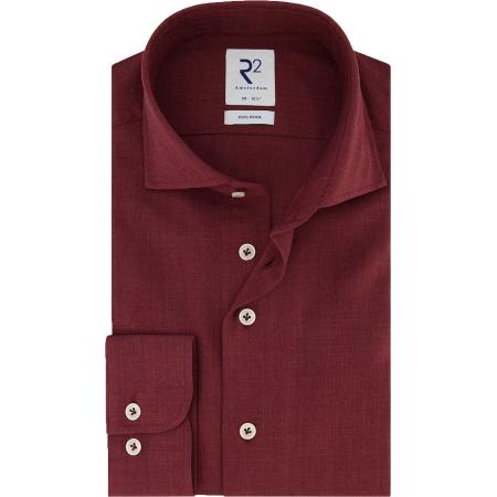 R2 Overhemd Wol Bordeaux
