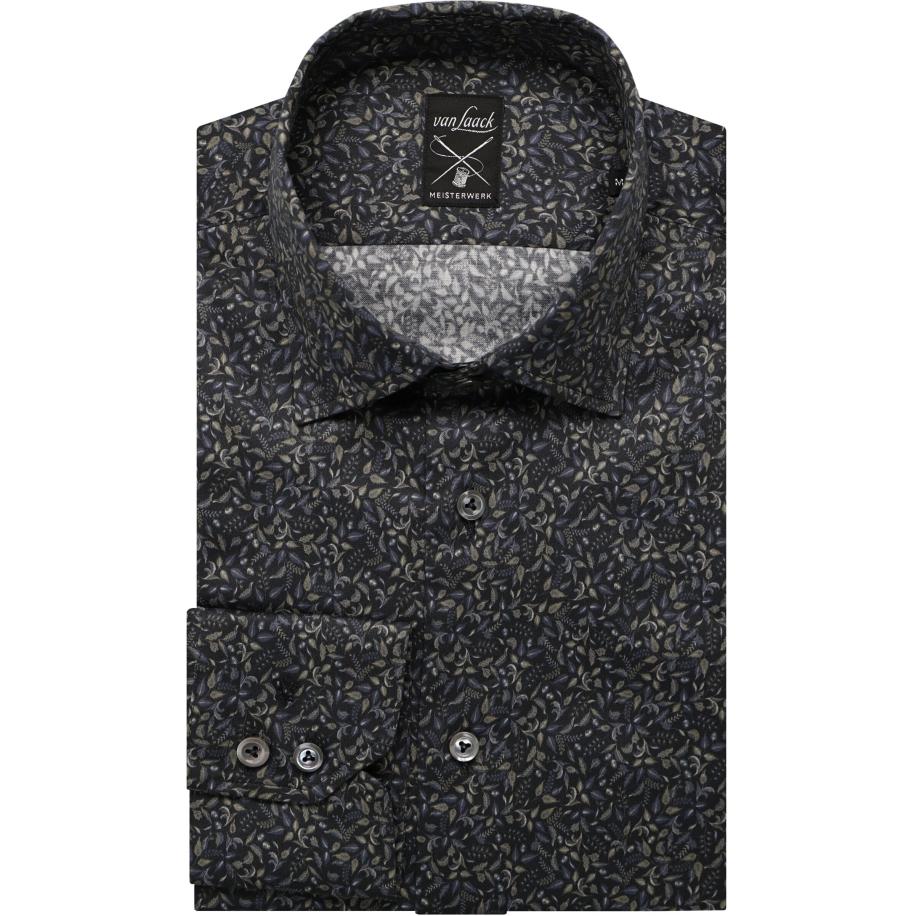 van Laack Meisterwerk Overhemd marine, Motief Blauw