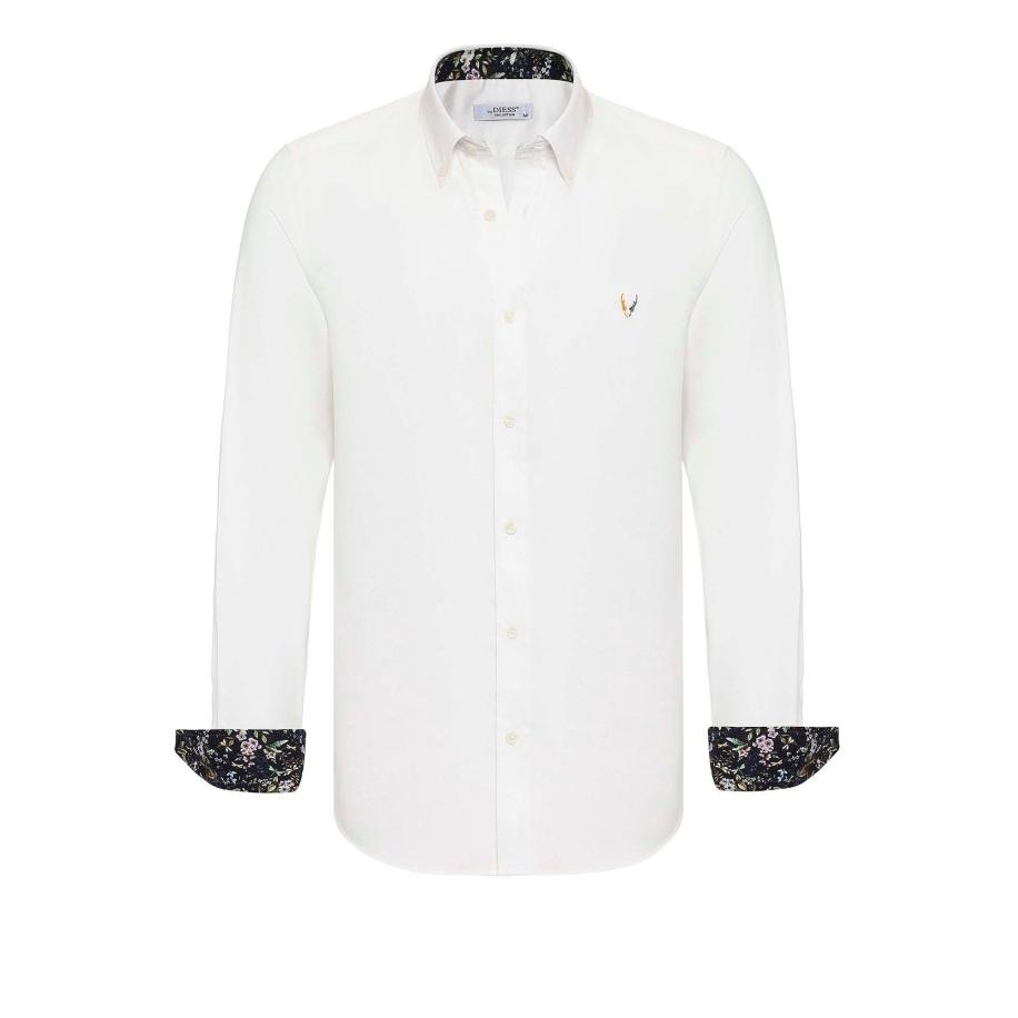 By Diess Collection By Diess Collection Overhemd ecru / goudgeel / donkergrijs / zwart -