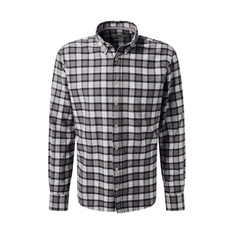 Pierre Cardin PIERRE CARDIN Overhemd grijs gemêleerd / zwart / wit -