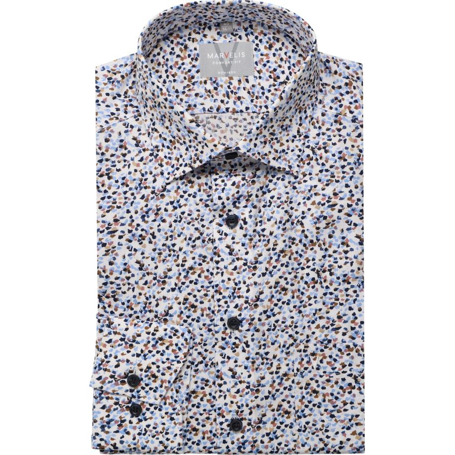 Marvelis Overhemd blauw, Bedrukt Blauw