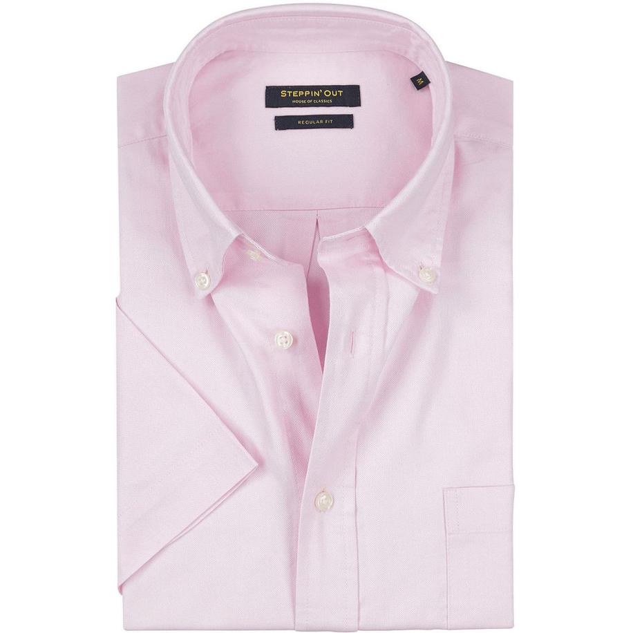 Steppin' Out Overhemd regular fit korte mouw Light Pink Roze