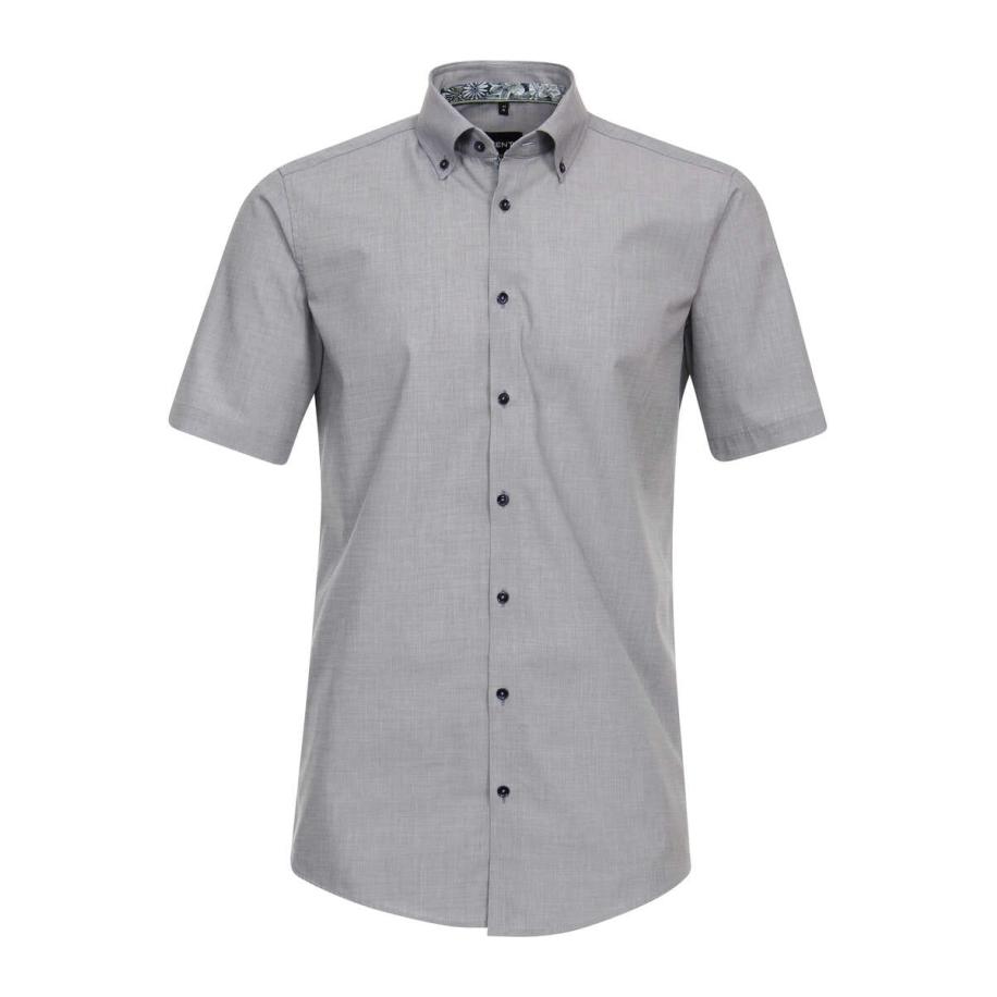 Venti Overhemd Korte mouw blauw Blauw