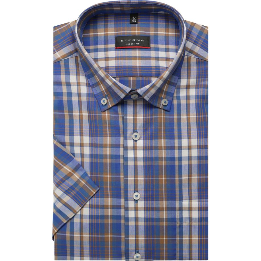 ETERNA Overhemd Korte mouw blauw Blauw