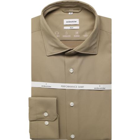 Seidensticker Overhemd beige, Effen