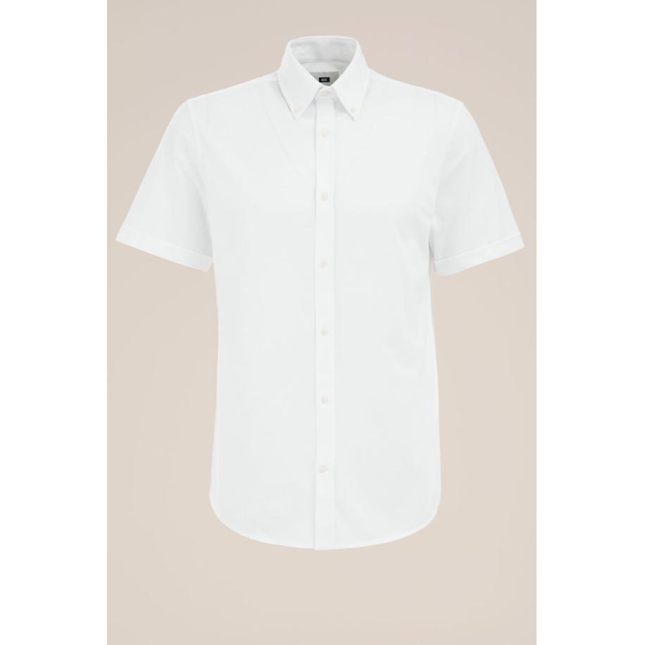 WE Fashion Heren slim fit overhemd met stretch - Slim Fit - Wit - Katoen - Maat: XXL Wit