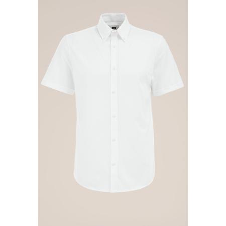 WE Fashion Heren slim fit overhemd met stretch - Slim Fit - Wit - Katoen - Maat: XXL
