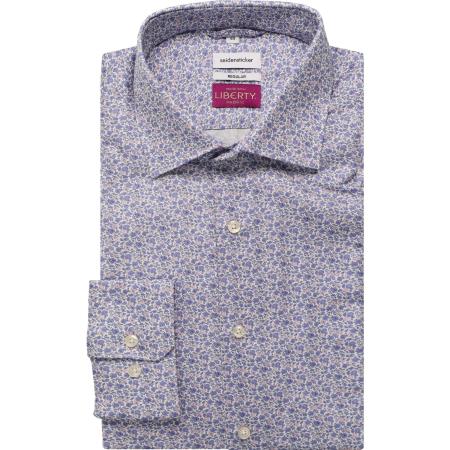 Seidensticker Overhemd lichtblauw, Bloemen