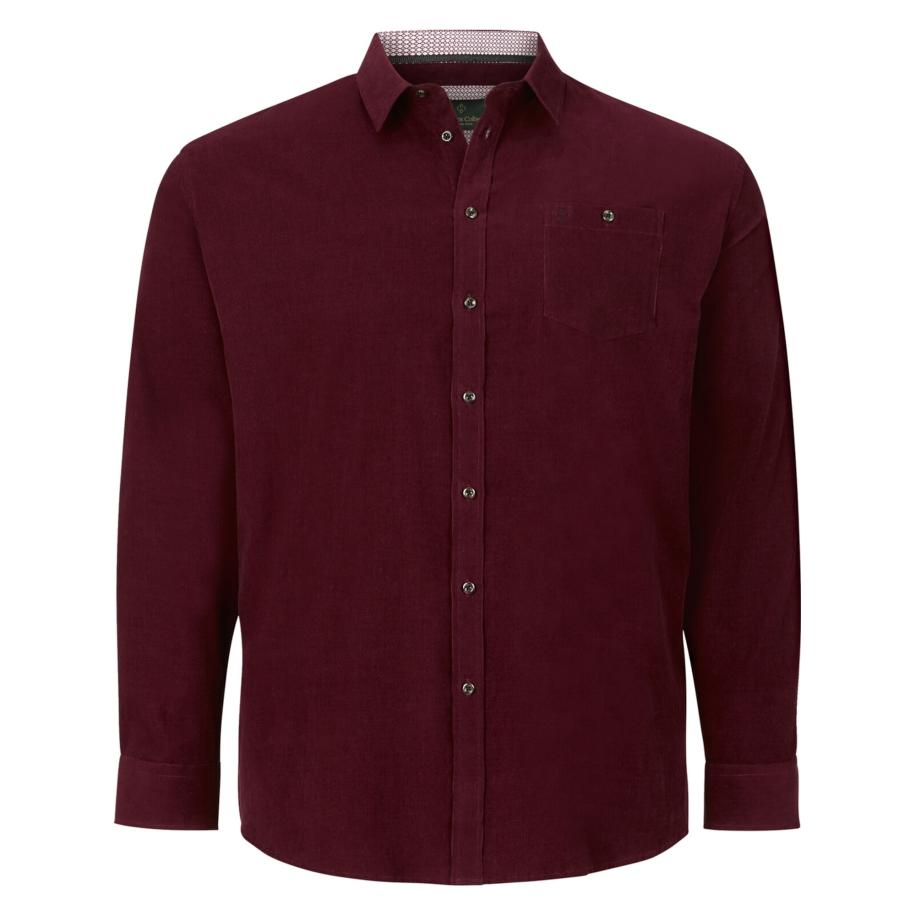 Charles Colby Charles Colby Overhemd Duke Nilson donkerrood / zwart -