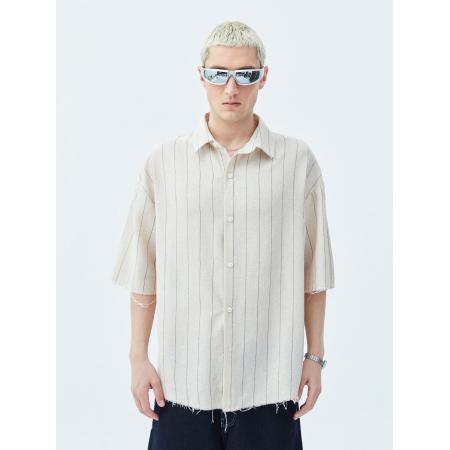 VAMOS CLO Overhemd ecru / grijs