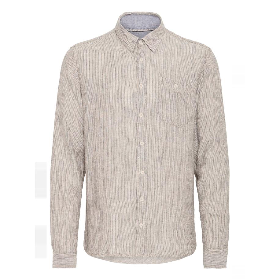 Blend BLEND Overhemd Bobby bruin / wit -