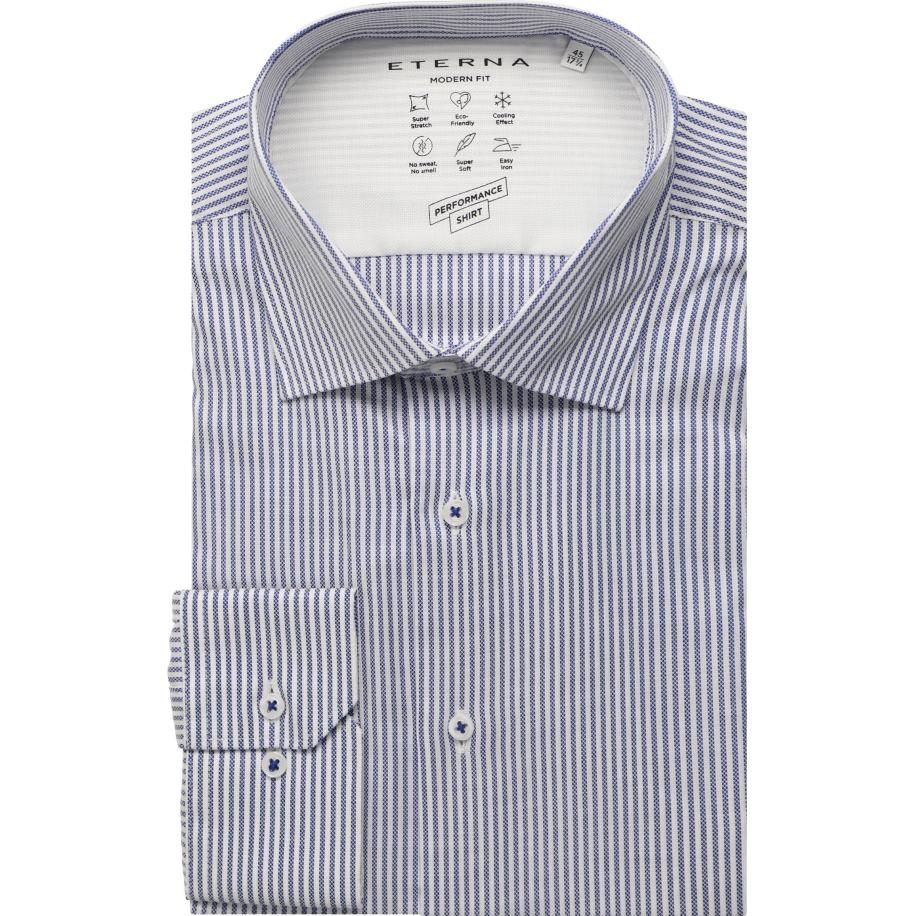 ETERNA Overhemd blauw, Gestreept Blauw