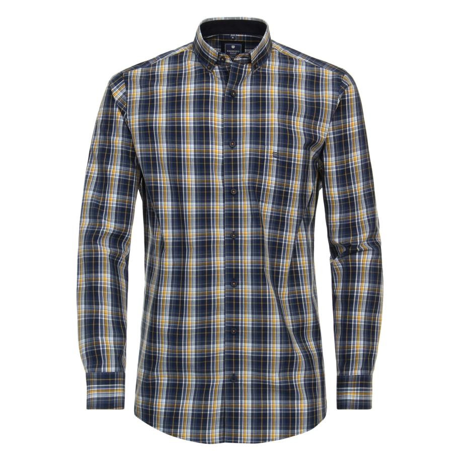 Redmond Casual Overhemd blauw, Ruit Blauw