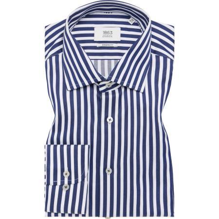 ETERNA 1863 Overhemd marine, Gestreept