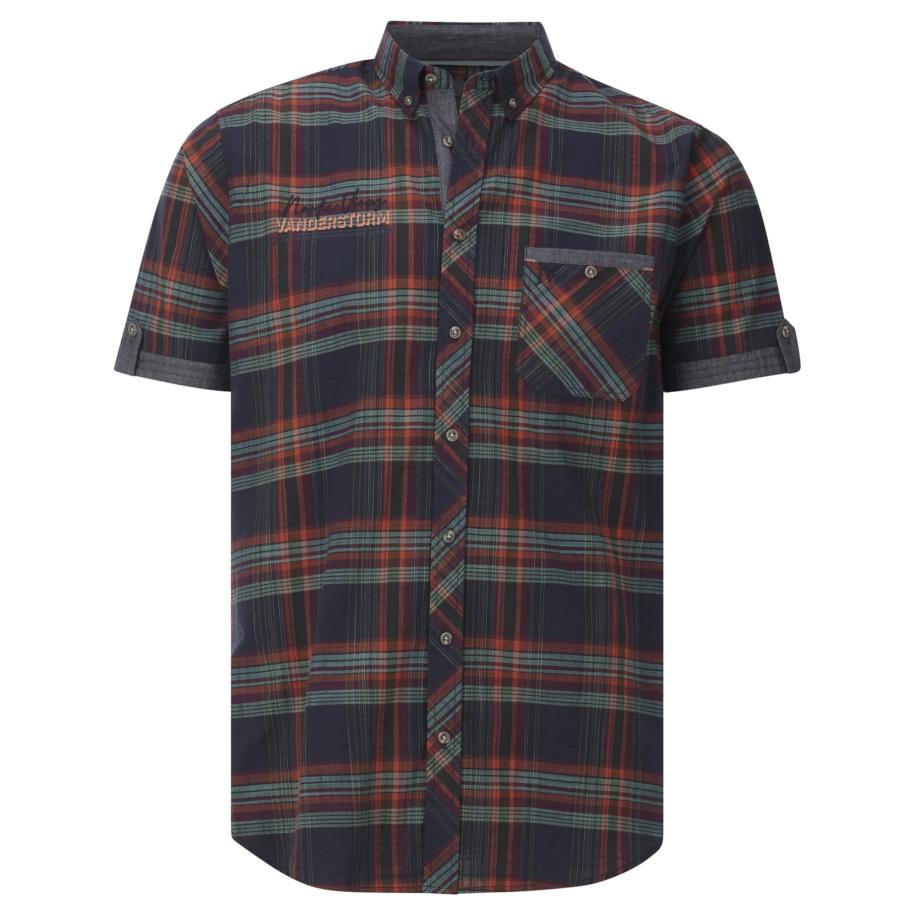 jan vanderstorm Jan Vanderstorm Overhemd Snalle marine / smaragd / oranje -