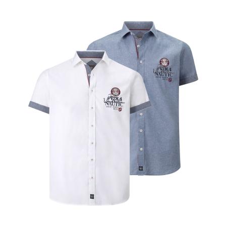 jan vanderstorm Jan Vanderstorm Overhemd Sverker marine / opaal / rood / wit