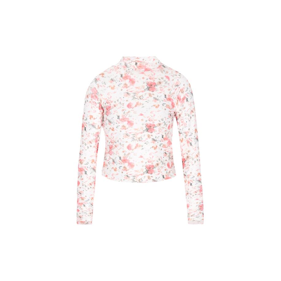 NAEMI Blouse Fashion Look donkergroen / oranje / rosa / wit Wit