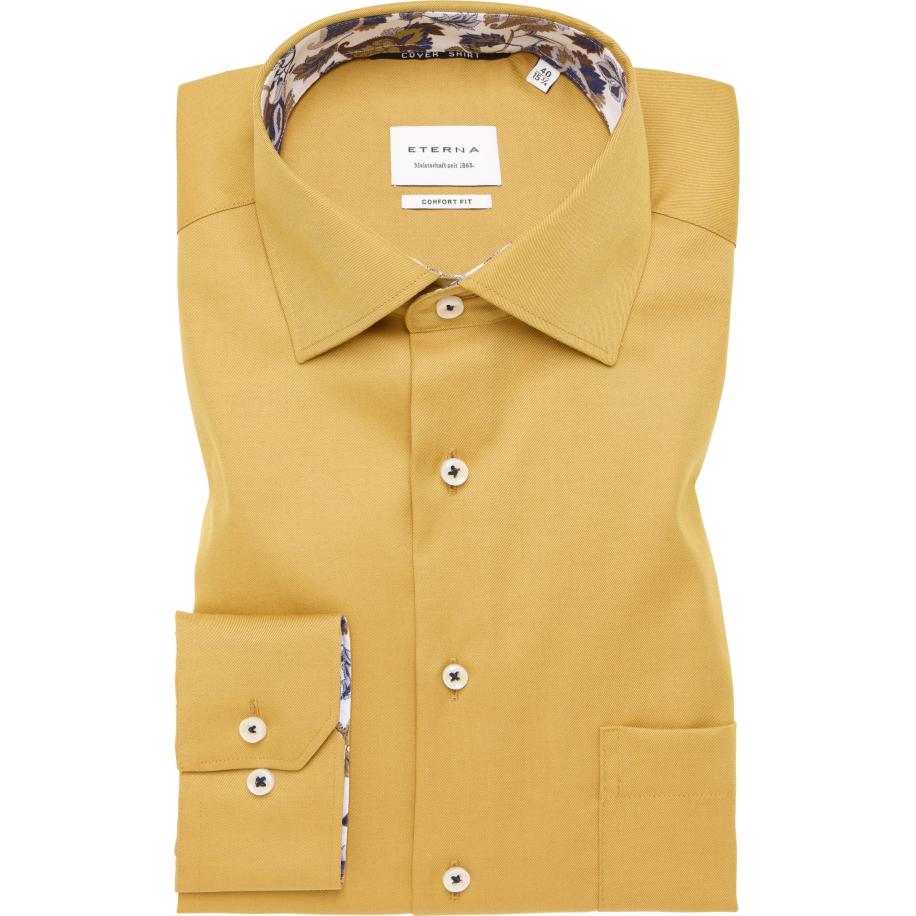 ETERNA Cover Shirt Overhemd geel, Effen Geel