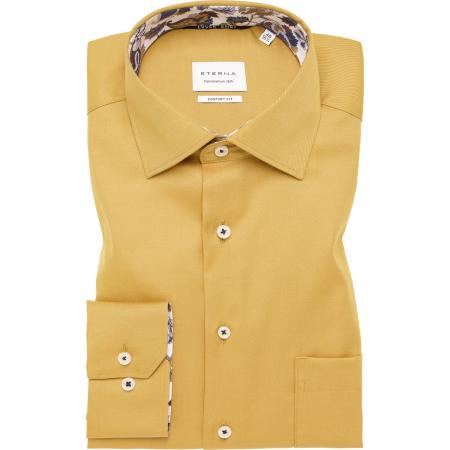 ETERNA Cover Shirt Overhemd geel, Effen