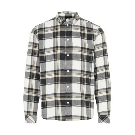 Solid !Solid Overhemd CHRIS chocoladebruin / pasteelgeel / wit