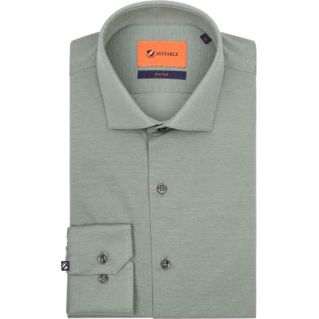 Suitable Overhemd Pique Groen