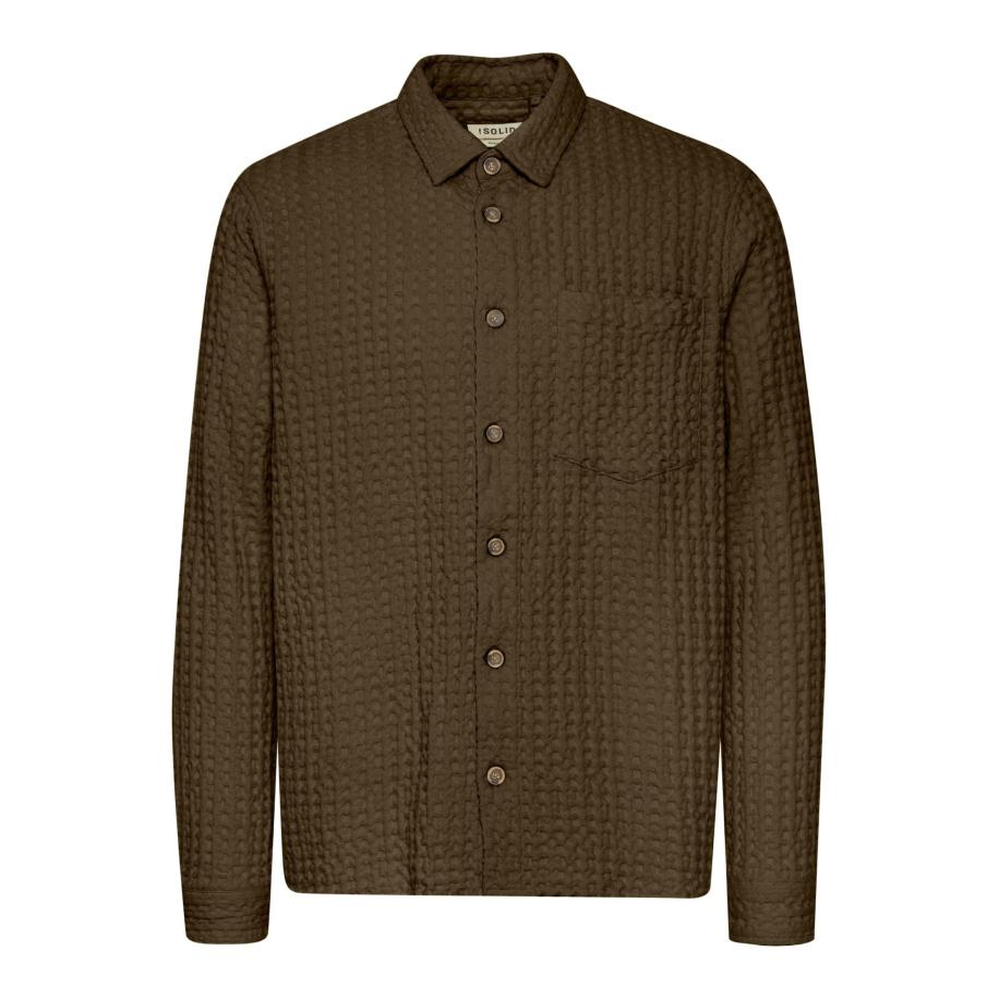 Solid !Solid Overhemd Nelix donkerbruin -