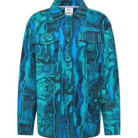 carlo colucci Carlo Colucci Overhemd Esposti turquoise / azuur / cyaan blauw / neonblauw