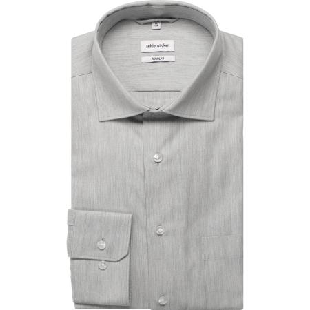 Seidensticker Flanellen Overhemd lichtgrijs, Effen