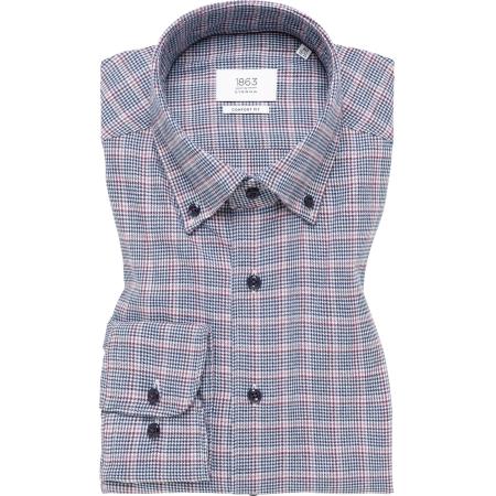 ETERNA 1863 Flanellen Overhemd bordeaux, Ruit