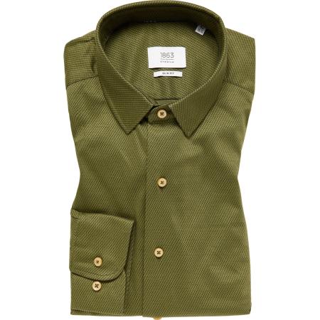 ETERNA 1863 Jersey shirt groen, Gestructureerd