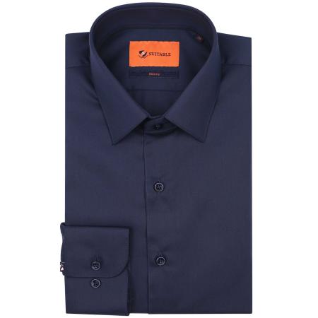 Suitable Twill Overhemd Navy