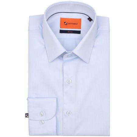 Suitable Twill Overhemd Lichtblauw