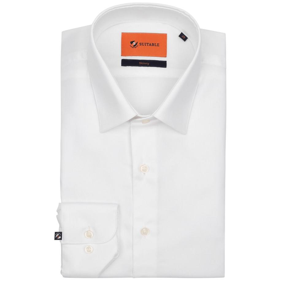 Suitable Twill Overhemd Wit Wit