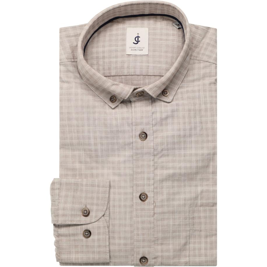 Jupiter Overhemd bruin, Ruit Bruin