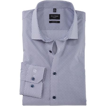 OLYMP No. Six Overhemd rozenhout, Bedrukt