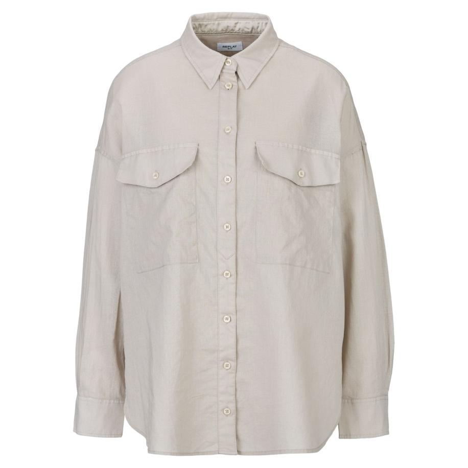 Replay REPLAY Blouse lichtbruin -