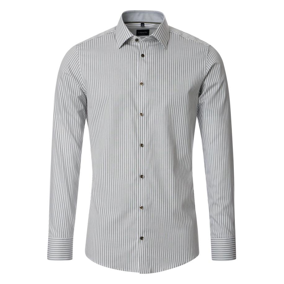 Venti Overhemd groen, Gestreept Groen