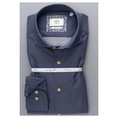 ETERNA 1863 Overhemd blauw, Effen