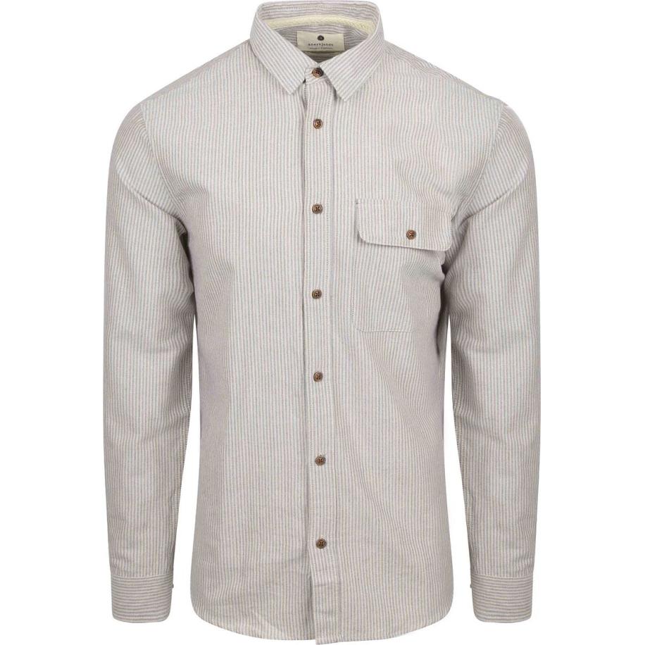 Anerkjendt Overhemd Akkonrad Streep Beige Bruin