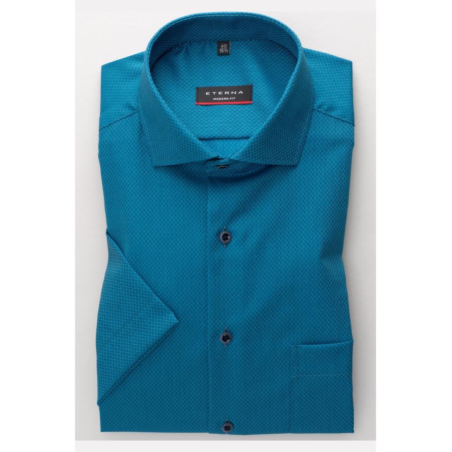 ETERNA Overhemd Korte mouw blauw Blauw