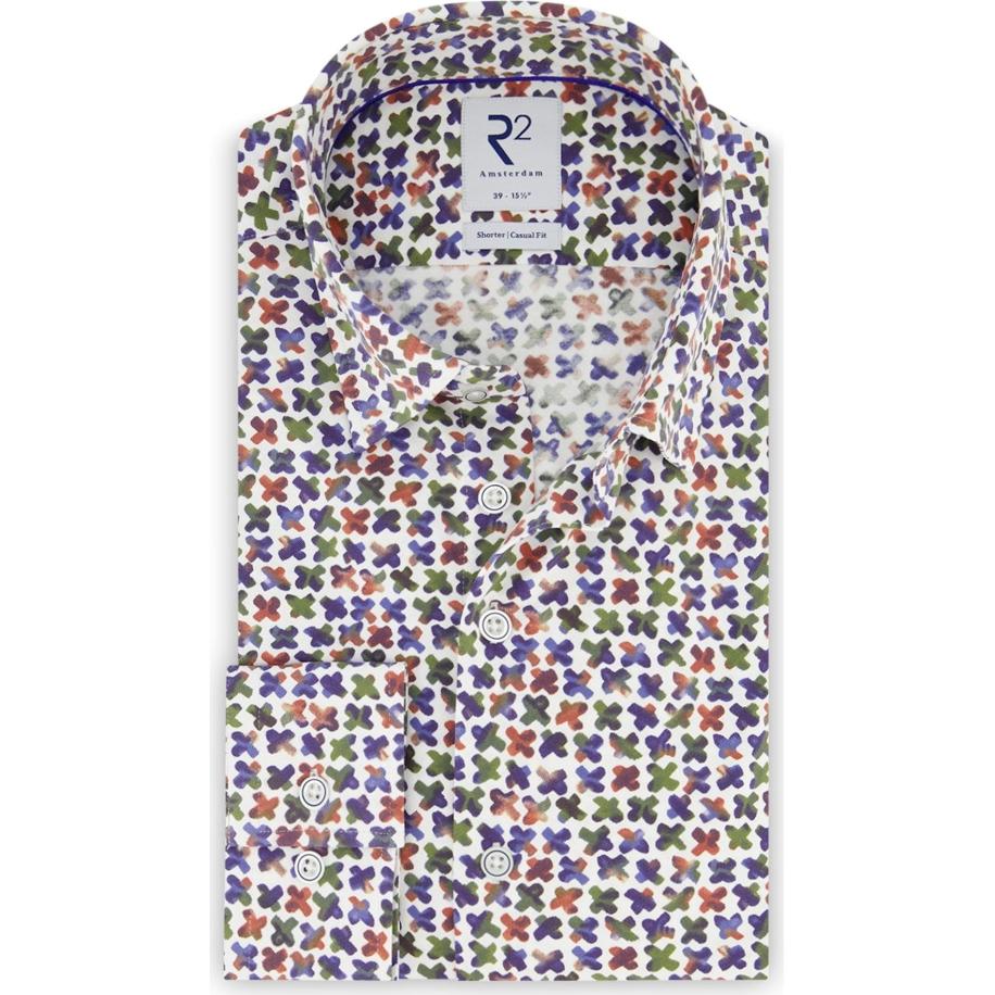 R2 Amsterdam Overhemd veelkleurig, Bedrukt Multicolor