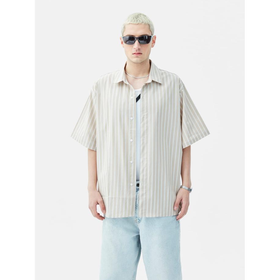 VAMOS CLO Overhemd beige / wit Bruin