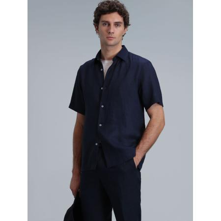 Lufian Lufian Overhemd Bert donkerblauw