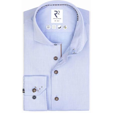 R2 Overhemd Fine Twill Lichtblauw