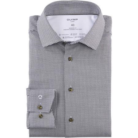 OLYMP Luxor 24/Seven Overhemd olijf, Motief