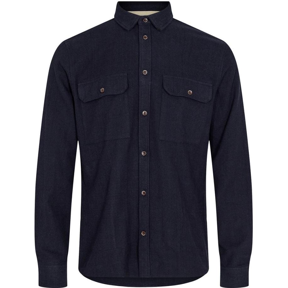 Anerkjendt Overhemd Leif Navy Blauw