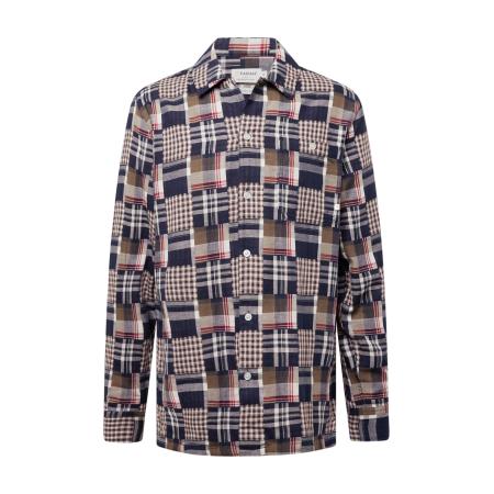 Farah FARAH Overhemd WOMACK navy / bruin / donkerrood / wit