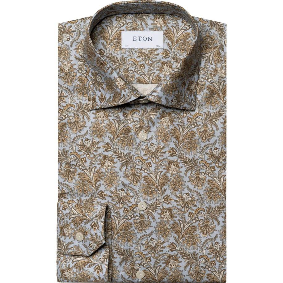 ETON Overhemd bruin, Paisley Bruin