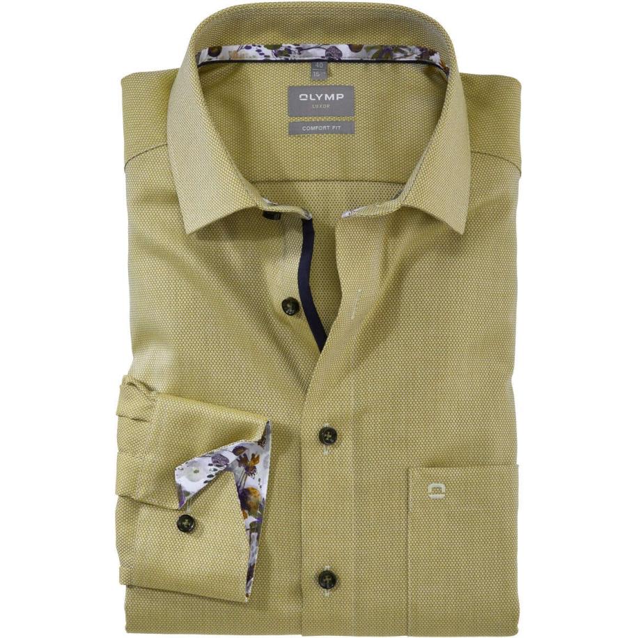 OLYMP Luxor Overhemd groen/wit, Faux-uni Multicolor