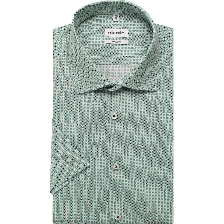 Seidensticker Overhemd Korte mouw lichtgroen Groen